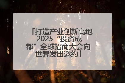 打造产业创新高地 2025“投资成都”全球招商大会向世界发出邀约