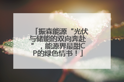 振森能源“光伏与储能的双向奔赴”，能源界最甜CP的绿色情书！