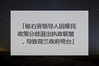 极右翼领导人因难民政策分歧退出执政联盟，导致荷兰政府垮台