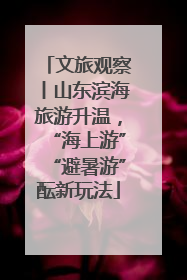 文旅观察丨山东滨海旅游升温，“海上游”“避暑游”酝新玩法