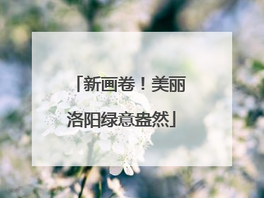新画卷！美丽洛阳绿意盎然