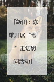 新田：陈雄开展“七一”走访慰问活动