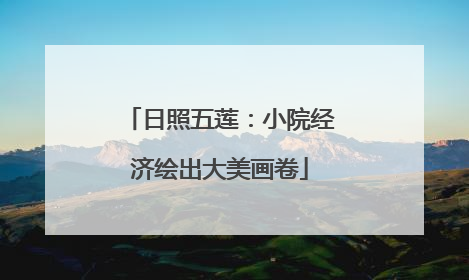 日照五莲：小院经济绘出大美画卷