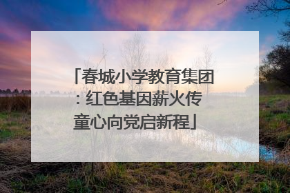 春城小学教育集团：红色基因薪火传 童心向党启新程