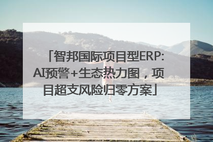智邦国际项目型ERP:AI预警+生态热力图，项目超支风险归零方案
