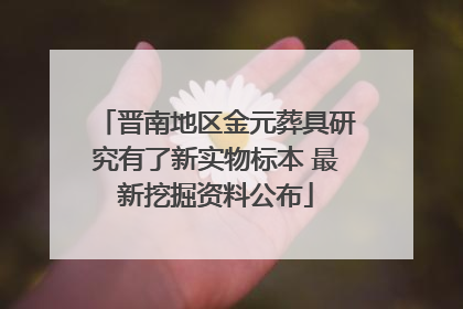 晋南地区金元葬具研究有了新实物标本 最新挖掘资料公布