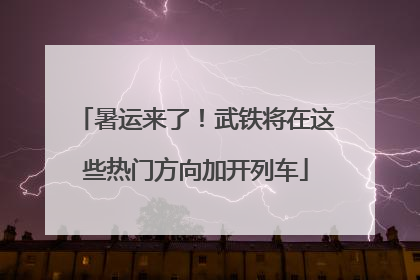暑运来了！武铁将在这些热门方向加开列车