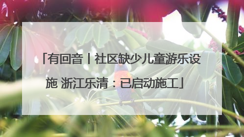 有回音丨社区缺少儿童游乐设施 浙江乐清：已启动施工