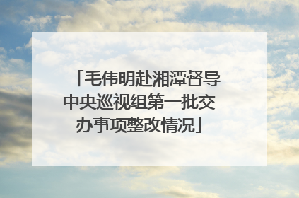 毛伟明赴湘潭督导中央巡视组第一批交办事项整改情况