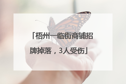 梧州一临街商铺招牌掉落，3人受伤