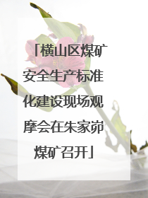 横山区煤矿安全生产标准化建设现场观摩会在朱家峁煤矿召开