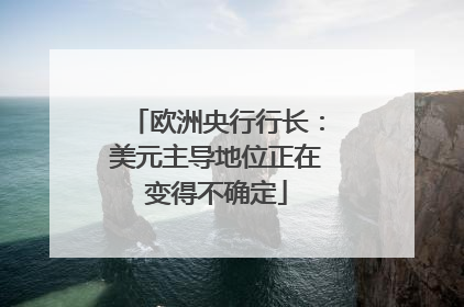 欧洲央行行长：美元主导地位正在变得不确定