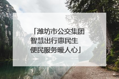 潍坊市公交集团智慧出行惠民生 便民服务暖人心