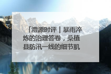 澧源时评｜暴雨淬炼的治理答卷，桑植县防汛一线的细节肌理与体系力量