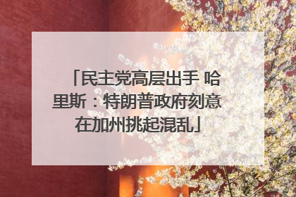民主党高层出手 哈里斯：特朗普政府刻意在加州挑起混乱