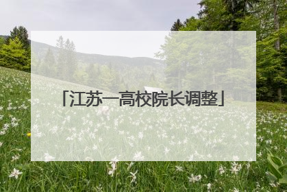 江苏一高校院长调整
