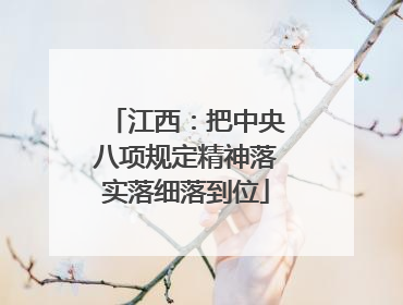 江西：把中央八项规定精神落实落细落到位