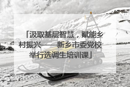 汲取基层智慧，赋能乡村振兴——新乡市委党校举行选调生培训课
