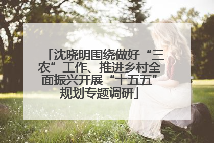 沈晓明围绕做好“三农”工作、推进乡村全面振兴开展“十五五”规划专题调研