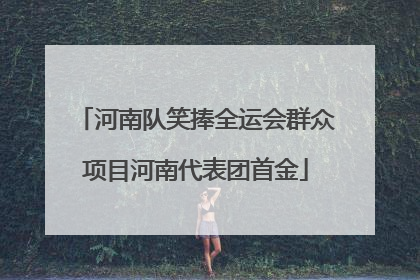 河南队笑捧全运会群众项目河南代表团首金