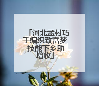 河北孟村巧手编织致富梦 技能下乡助增收