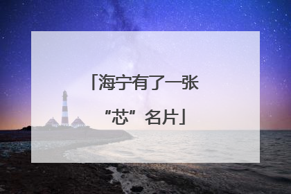 海宁有了一张“芯”名片