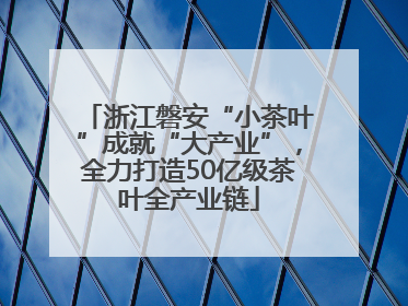 浙江磐安“小茶叶”成就“大产业”，全力打造50亿级茶叶全产业链