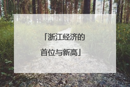 浙江经济的首位与新高