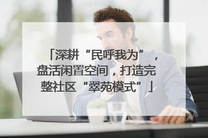 深耕“民呼我为”，盘活闲置空间，打造完整社区“翠苑模式”