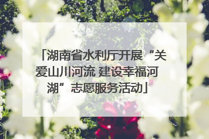 湖南省水利厅开展“关爱山川河流 建设幸福河湖”志愿服务活动