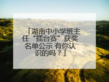 湖南中小学班主任“擂台赛”获奖名单公示 有你认识的吗？