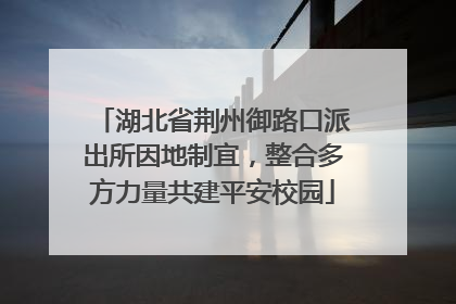 湖北省荆州御路口派出所因地制宜，整合多方力量共建平安校园