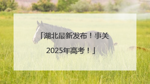 湖北最新发布！事关2025年高考！