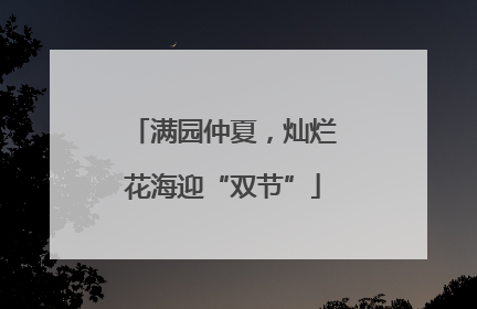 满园仲夏，灿烂花海迎“双节”