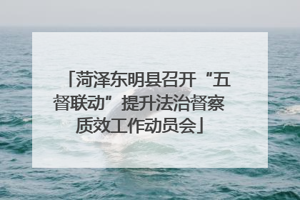 菏泽东明县召开“五督联动”提升法治督察质效工作动员会