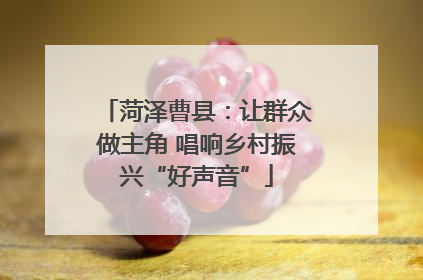 菏泽曹县：让群众做主角 唱响乡村振兴“好声音”