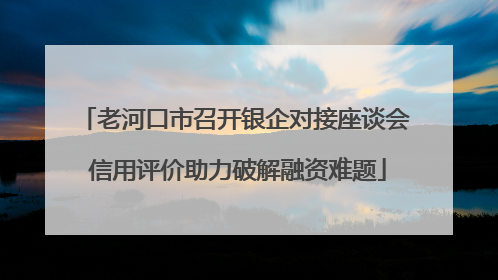 老河口市召开银企对接座谈会 信用评价助力破解融资难题