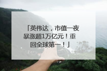 英伟达，市值一夜暴涨超1万亿元！重回全球第一！