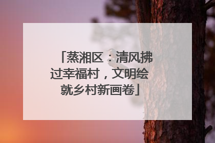 蒸湘区：清风拂过幸福村，文明绘就乡村新画卷
