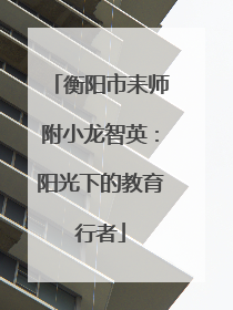 衡阳市耒师附小龙智英：阳光下的教育行者