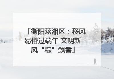 衡阳蒸湘区：移风易俗过端午 文明新风“粽”飘香