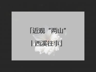 近观“两山”丨西溪往事