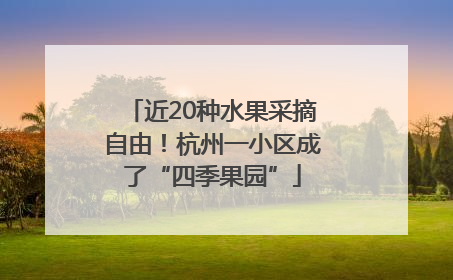 近20种水果采摘自由！杭州一小区成了“四季果园”