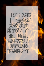 辽宁发布｜“振兴新突破 决胜勇争先”产业、项目、民生齐发力 葫芦岛按下决胜之年“加速键”