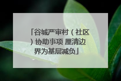 谷城严审村（社区）协助事项 厘清边界为基层减负