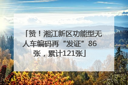 赞！湘江新区功能型无人车编码再“发证”86张，累计121张