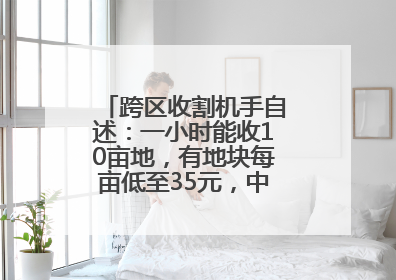 跨区收割机手自述：一小时能收10亩地，有地块每亩低至35元，中午基本不吃饭