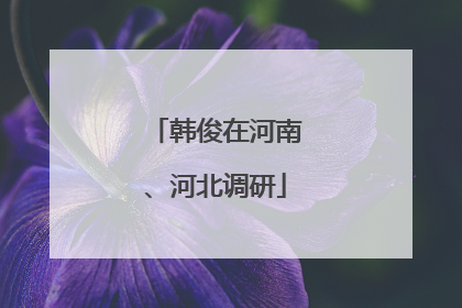 韩俊在河南、河北调研