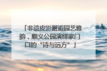 非遗皮影邂逅园艺雅韵，顺义公园演绎家门口的“诗与远方”