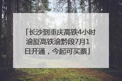 长沙到重庆高铁4小时 渝厦高铁渝黔段7月1日开通，今起可买票